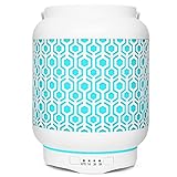 Humidific Difusor de Aromas Aceites Esenciales de Metal, 250ml Small Ultrasónico Umidificador Difusor de Aceites Esenciales de Aromaterapia Eléctrico Humidificador, LED de 7 Colores, 0713