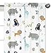 Sweet Jojo Designs Turquoise and Navy Blue Safari Animal Window Treatment Panels Curtains for Mod Jungle Collection Set of 2