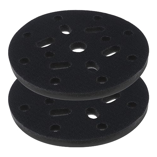 ECSiNG 2PCS 150mm 6 Inch Soft Sponge Interface Pad Compatible with Makita Bo6030 & Bo6040 Hook and Loop Sanding Disc 17 Holes Replacement Polishing Cushion Pad