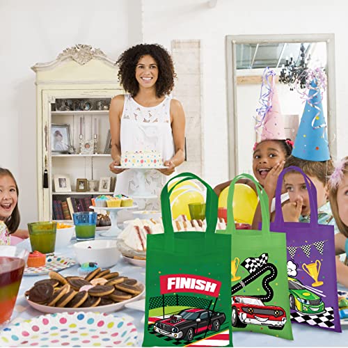 Ferraycle 30 Pcs Race Car Gift Bags Party Favor Non Woven Treat Bags with Handle Cars Theme Birthday Party Decorations Goodie Supplies for Racing Enthusiasts(Multicolor) by Ferraycle - Image 2