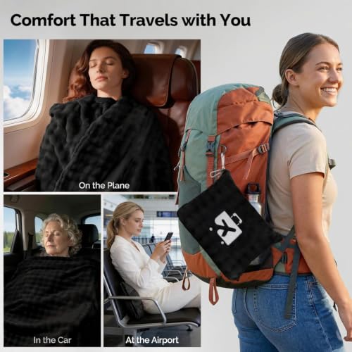 Black Airplane Travel Blanket - image 5