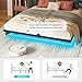 Domus Homeware Floating Queen Size Platform Bed Frame with LED Lights & Charging Station - Includes Powered Screwdriver for Assembly, Mattress Fasteners & Corner Pads, Hardened Steel