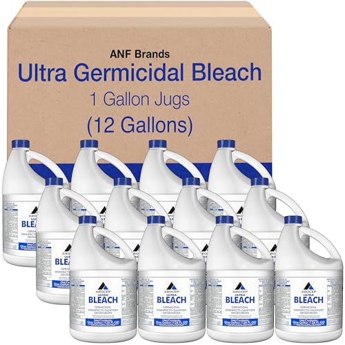 (12 Pack) Kik Ultra Bleach, 1 Gallon Jugs and ANF Brands Cleaning sponge