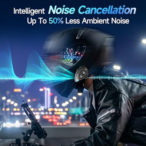 Image of Moman Motorcycle Helmet Headsets, Hands‑Free Helmet Speakers (RSS) | Hi-Fi Speakers Dual Noise Cancellation with Loud Sound, Voice Assistant IPX67 Waterproof for All Helmets and Solo Riding
