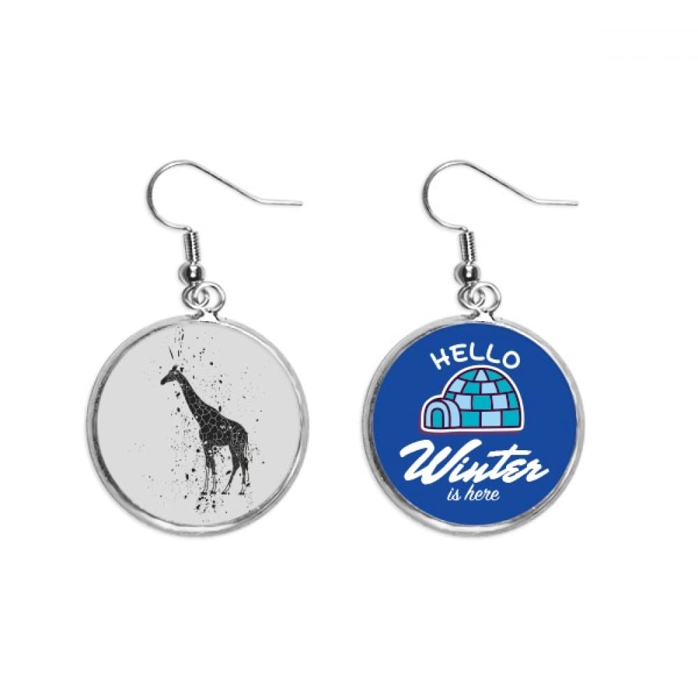 Pendientes de jirafa gris en gota de invierno para joyería de moda 5