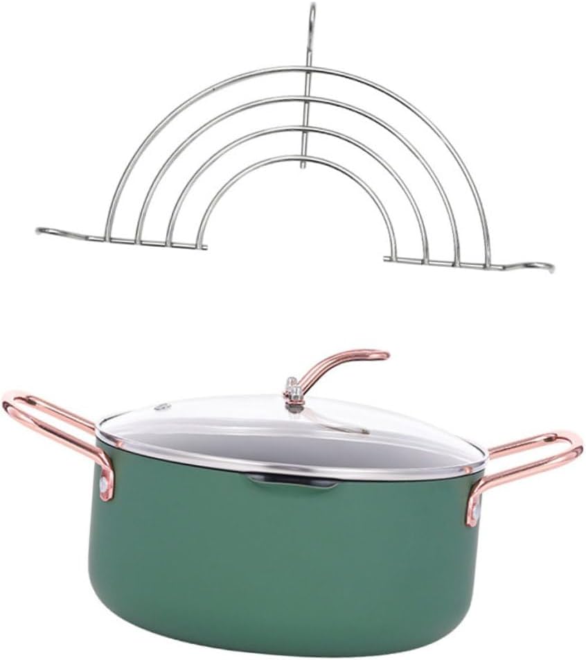 Artibetter Non-stick Food Stockpot and Soup Pot Set 20cm with Frying Rack, Cooking Utensil for Food Preparation and Household Kitchen Use Random Color