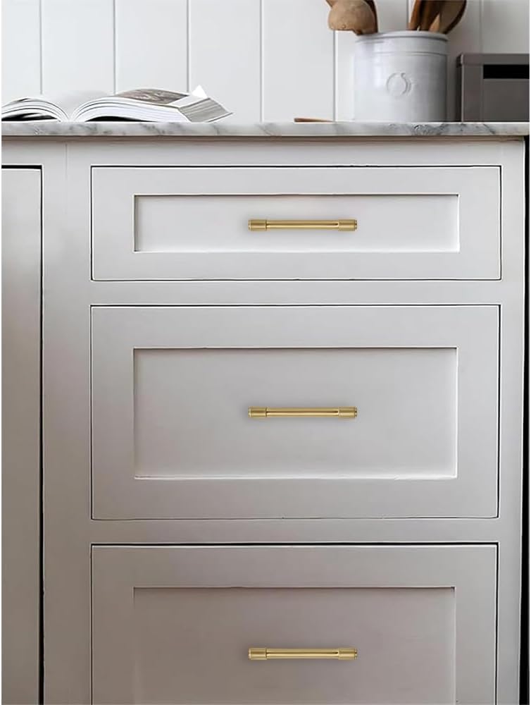 Solid Heavy Duty Jasper Pulls 5 Pack Champagne Bronze Cabinet Pulls 5 Inch Hole Centers for Kitchen Cupboard Handles Modern Drawer Pulls Bathroom Champagne Brass Cabinet Pulls