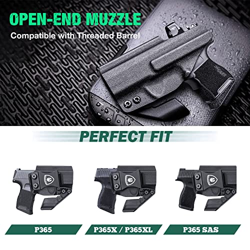P365 Holster With 1.75 Steel Clip, Iwb Kydex Claw & Optic Cut Fits: Sig P365 / P365X / P365Xl / P365 Sas Pistol, Inside The Waistband Conceal Carry, Adj. Cant & Retention, Right #TOP4