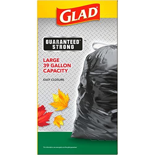 Glad Extra Large Drawstring Lawn And Leaf Bags, 39 Gallon, 30 Count #TOP6