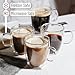 BTaT- Double Walled Glass Coffee Mugs, 12 oz, Set of 4, Glass Coffee Cups with Handle, Insulated Clear Coffee Mug for Hot Beverages, Cappuccino, Latte, Tea, Americano, Microwave & Freezer Safe