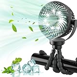 Ventilateur Électrique, ventilateur alimenté par batterie 5200 mAh, 3 vitesses, rotation à 360 °