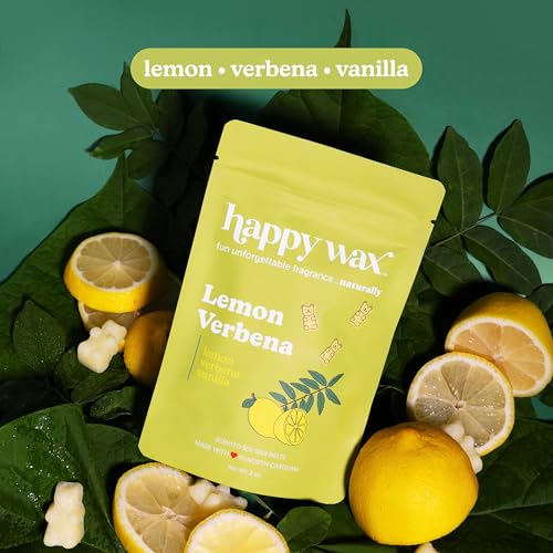 Image of Happy Wax Fresh Mix Collection Premium Scented Non-Toxic, Pet-Friendly Wax Melts - 6 oz Set with Cotton, Lemon Verbena, and Calming Lavender Scents