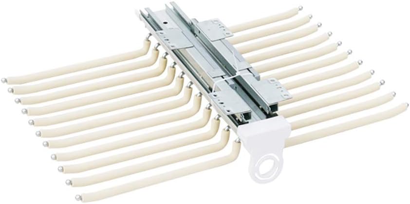 White Pull-Out Trousers Rack, Pants Holder Hanger Rail, Organizer Hangers for Wardrobe (22 Pairs)