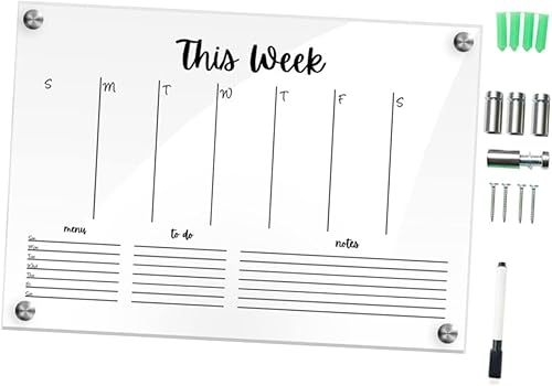 Miniatura 6 de Operitacx 3 juegos de escritorio con pizarra blanca negra para escribir para la marca de pared moderno familia comida clara y mes notas secas