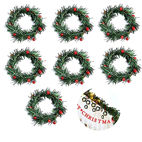 6 Stücke Kranz Weihnachten Türkranz Wandkranz Kranz Aus Roten Beeren Künstliche Dekorative Landschaftsbau Kranz Eignet Sich Sehr Gut Für Haustüren, Fenster, Wände, Kamine, Partydekorationen Cover