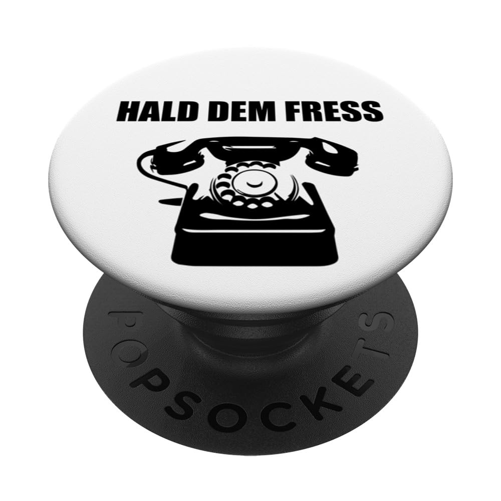 Halt Die Fresse - Hald Dem Fress - Altes Telefon PopSockets Swappable PopGrip, Black