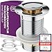 Produktbild M. ROSENFELD HOME Ablaufgarnitur Waschbecken OHNE Überlauf mit Knopf - Chrom Ablaufventil Pop Up 1 1/4 zoll aus Edelstahl & Messing für Waschtisch - Pop-Up Ventil Waschbecken Abflussgarnitur