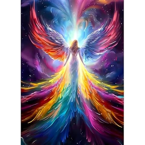 CEOVR Angel Diamond Painting Kits for Adults, 5D Full Drill Fairy Diamond Art Dots DIY Gem Art, Adult Crafts Kits Arts and Crafts, Wall Decor for Home Office 12x16in Cover