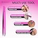 BEAUTICS Eyebrow Hair Removal Tweezer for woman & Men Slant Pointed Precision Tweezers for Ingrown Hair Removal Blackhead (HOT PINK)