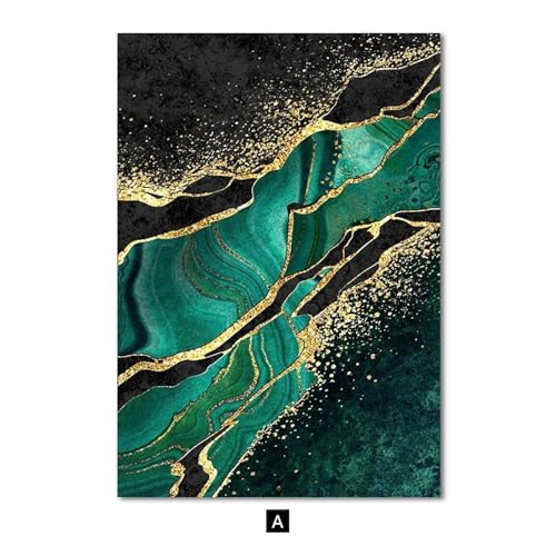 Impression de maison moderne et art abstrait | Toile agate dorée 50x70 cm - 2