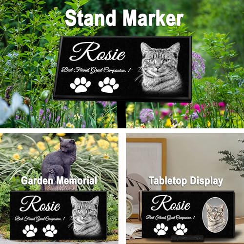 Image of ADFSTONE Pet Memorial Stones Personalized Dog Remembrance Gifts, Customized Cat Picture Grieving Plaque, DIY Gravestone, Custom Sympathy Photo Gift, Animal Grave Markers