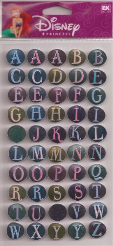 JOLEES The Little Mermaid Dimensional ABC Stickers, Mylar Metallic and Embossed