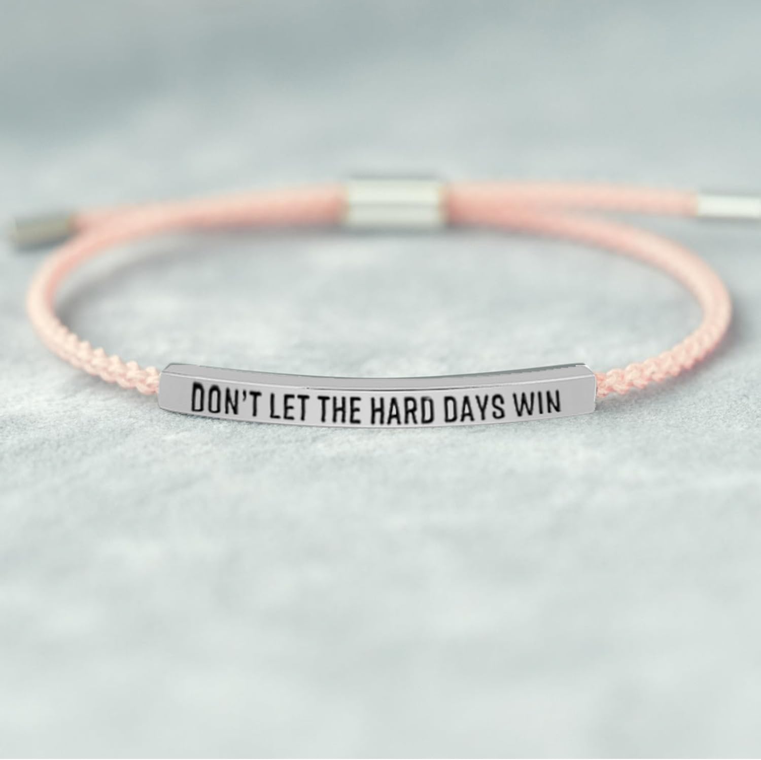 Choistily Dont Let The Hard Days Win Bracelet for Women Adjustable Handmade Braided Bracelet Stainless Steel Tube Engraved Inspirational Bracelet for Women Men Inspirational Jewelry Gifts - Image 4