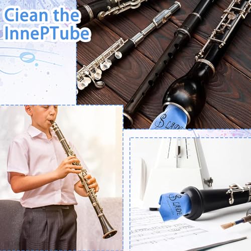 KHDULQ 2Pcs Saxophon Reinigungstücher,Flöte Querflöte Saxophone Klarinette Flöte Kinder Putztücher Klarinette Swab Cloth,A-Förmiges Design Reinigungsset Tuch,Für Alle Präzisionsmusikinstrumente