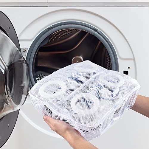 Yonchic 2-Piece Sneaker Washing Bag, Fabric Durable And Reusable Mesh Laundry Bags With Zipper, Travel Organization Bag (Medium) #TOP6