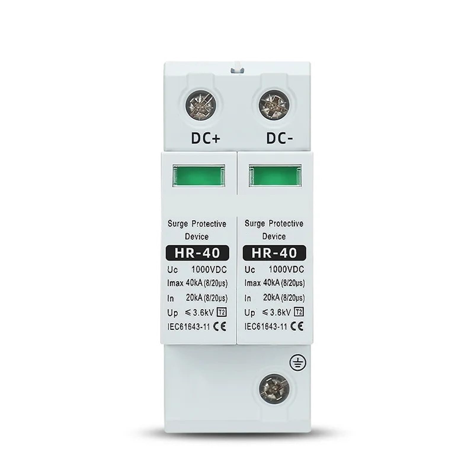 Dispositivo de protección contra sobretensiones 2P DC SPD fotovoltaica 500V 1000V 3