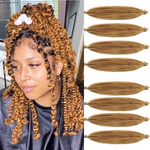 12 Inch 27# Spring Twist Hair 8 Packs Springy Afro Twist Hair Pre-Separated Kinky Marley Twist Braiding Hair Wrapping Hair for Soft Locs (27# Marley Hair)