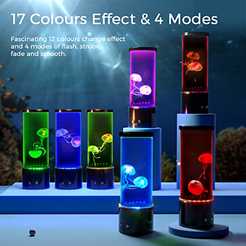 Aonesy Jellyfish Lava Lamp, 17 Color Changing Jelly Fish Tank Mood Lamps For Home Office Room Desktop Decoration, Jellyfish Aquarium Night Light Christmas Gifts For Kids Teens Girls Boys Adults #TOP3