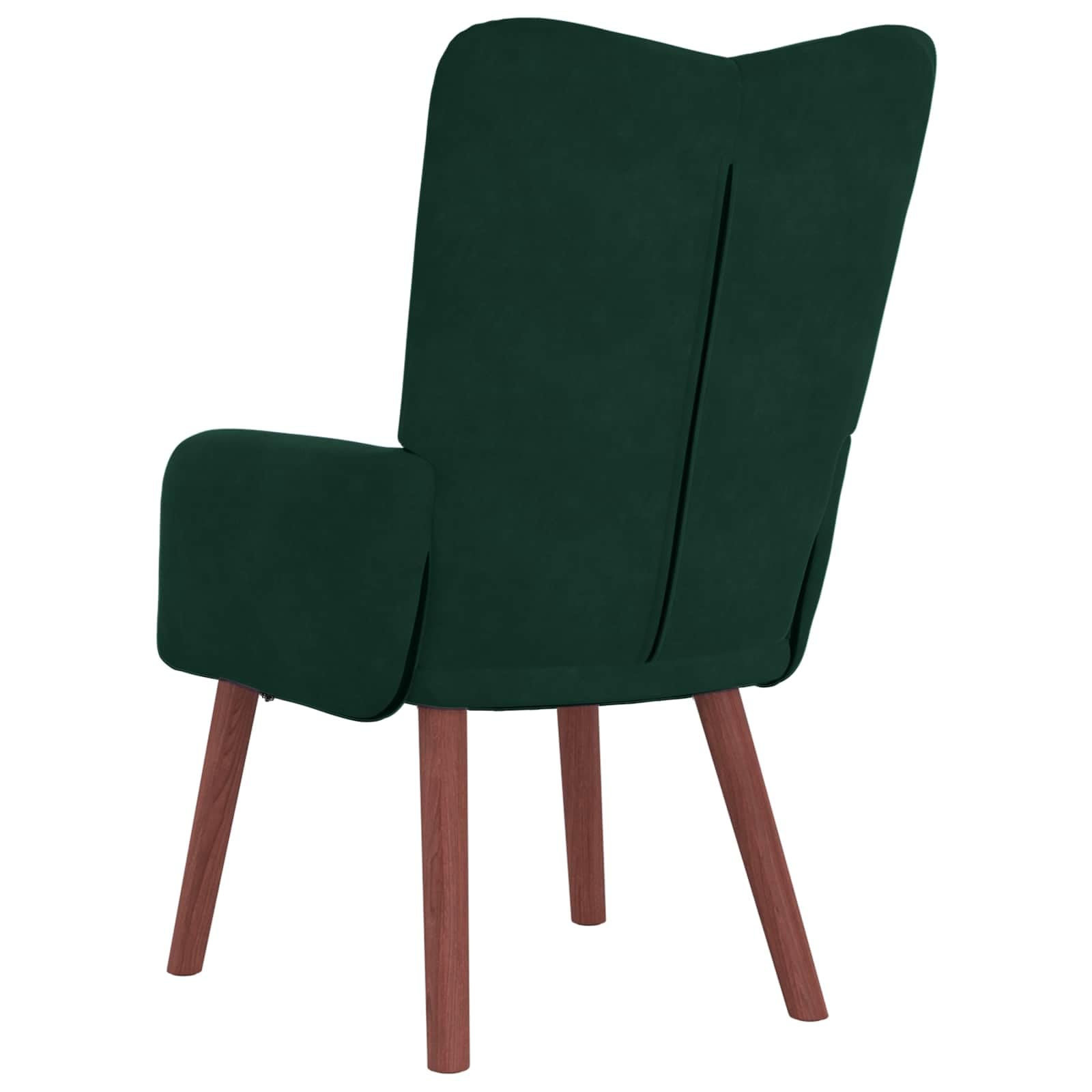 Fotel ciemnozielony aksamit z wyściełanymi podłokietnikami 63 x 67 x 94 cm, relaksacyjny mebel do siedzenia do salonu, sypialni, biura, ergonomiczny, ze stabilnymi nogami z drewna