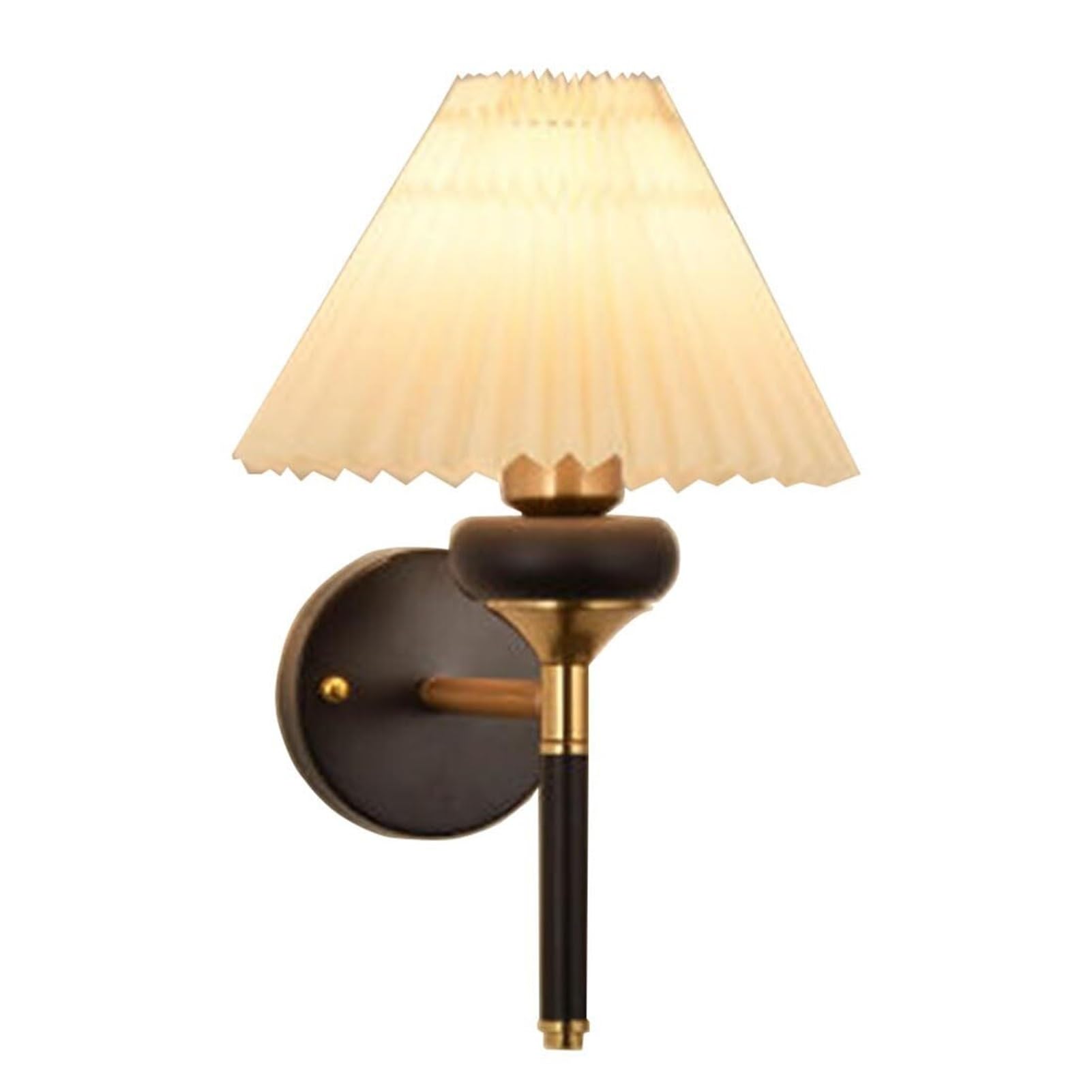 HUAYUSEDF Modern Fabric Shade Industrial Retro Brass Wall Sconce for Bedroom Bedside Living Porch Entryway Dining(B)