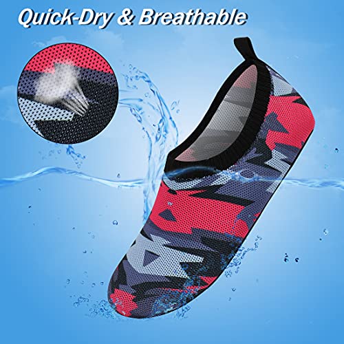 Image of ANLUKE Water Shoes for Women Men Quick-Dry Swim Shoes for Pool & Beach | Breathable knit upper with a flexible barefoot feel; ideal for pool, beach, swim, yoga or slippers.