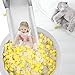 TRENDPLAY Star Ball Pit Balls for Toddlers - 100 Count Star Balls Different Shapes, Non-Toxic Plastic Balls for Safe Play, Boys Girls Festival Party Decoration,Yellow Clear