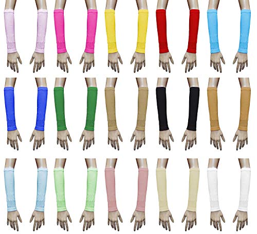 Lot (18 Pairs) Islamic Sleeves Gloves Arms Stretch Stretchy Covers Muslim Hijab Islam Arm Cover Extensions Modest Hejab Abaya Glove Women Sleeve Elastic Winter Warm Warmer Outdoor Sun Block Ladies