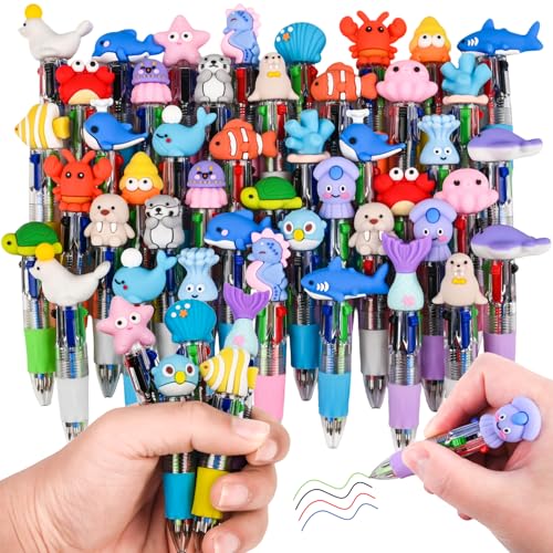 50 bolígrafos 4 en 1 con motivos marinos multicolor miniatura 1