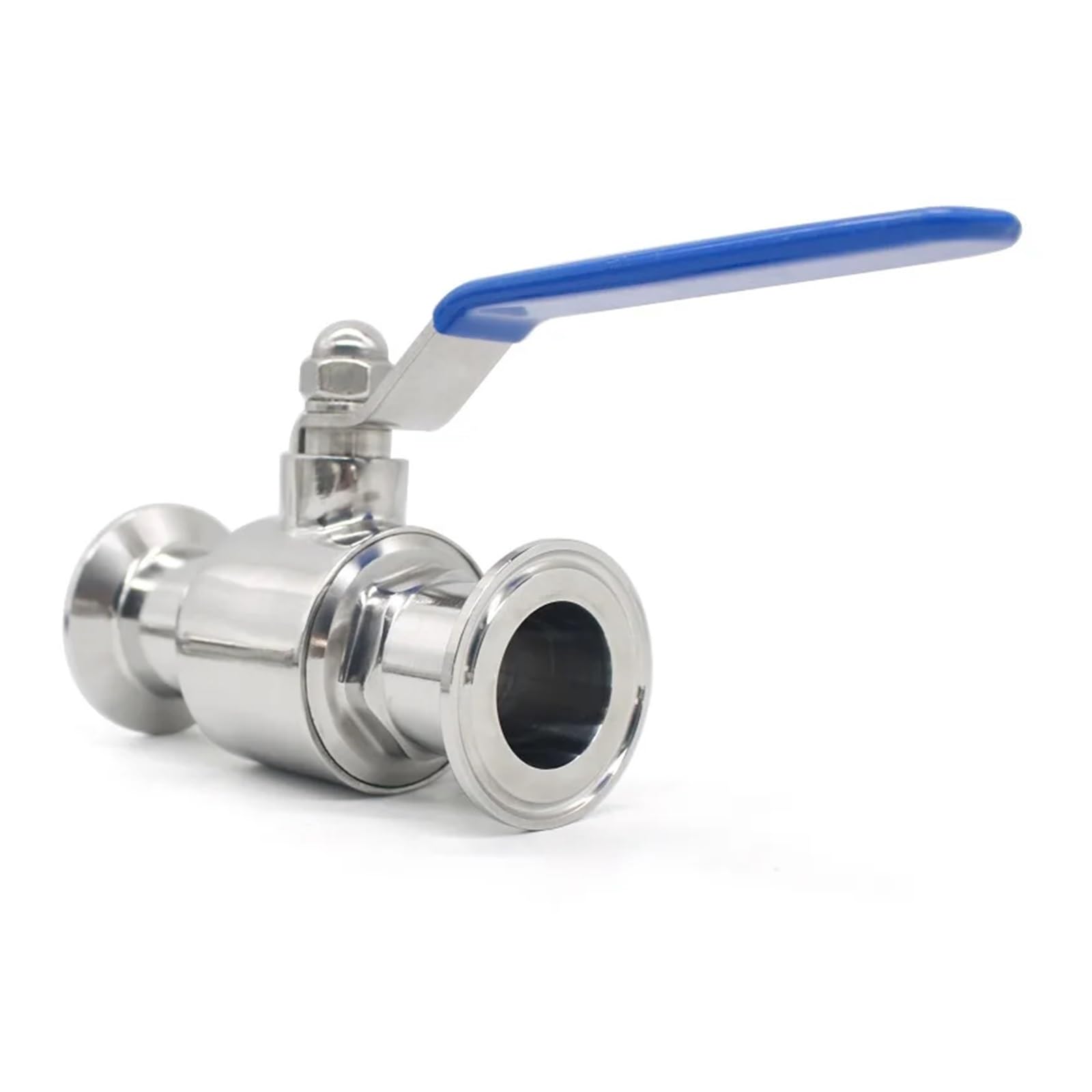 Válvula de bola de paso rápido de acero inoxidable 316L, diámetro exterior de 19-51 mm, collar de tres clips, 25,4/50,5/64 mm(38mm Ferrule 50.5)