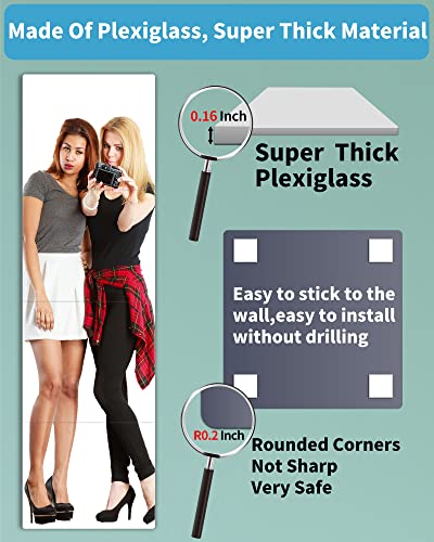 Full Length Mirror Wall Mounted,Gym Mirrors For Home Gym,Full Body Mirror,4Pcs 14"X14",Shatterproof Mirror For Kids,Safety Toddler Unbreakable Acrylic Plastic Plexiglass,Long Mirrors For Bedroom Door #TOP4