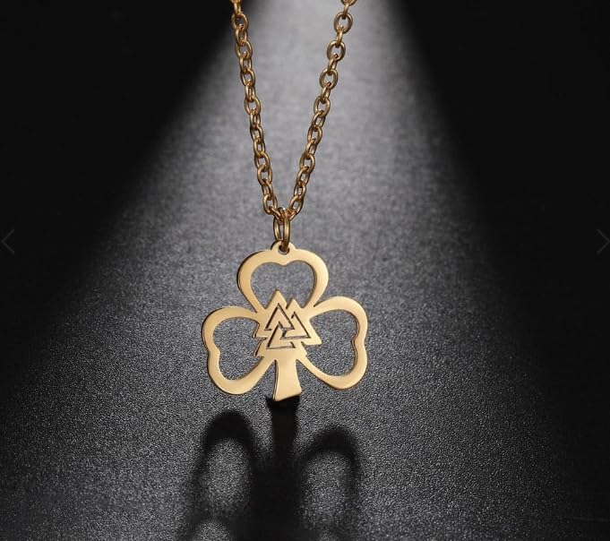 Collier porte-bonheur trèfle argent 925 nœud Trinité Patrick - 4