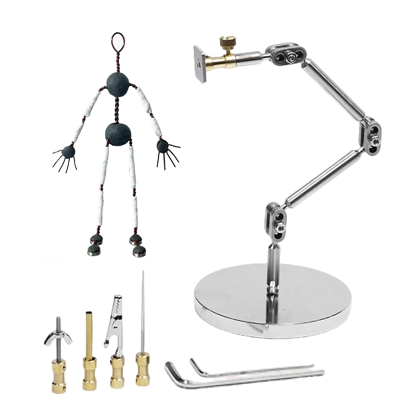18CM,YXINHONGYUE Zestaw do mocowania stop motion, zestaw armatury poklatkowej ze stali nierdzewnej dla animatorów fotograficznych Clamation i projektów kreatywnych zawiera 5 złączy (32 cm)