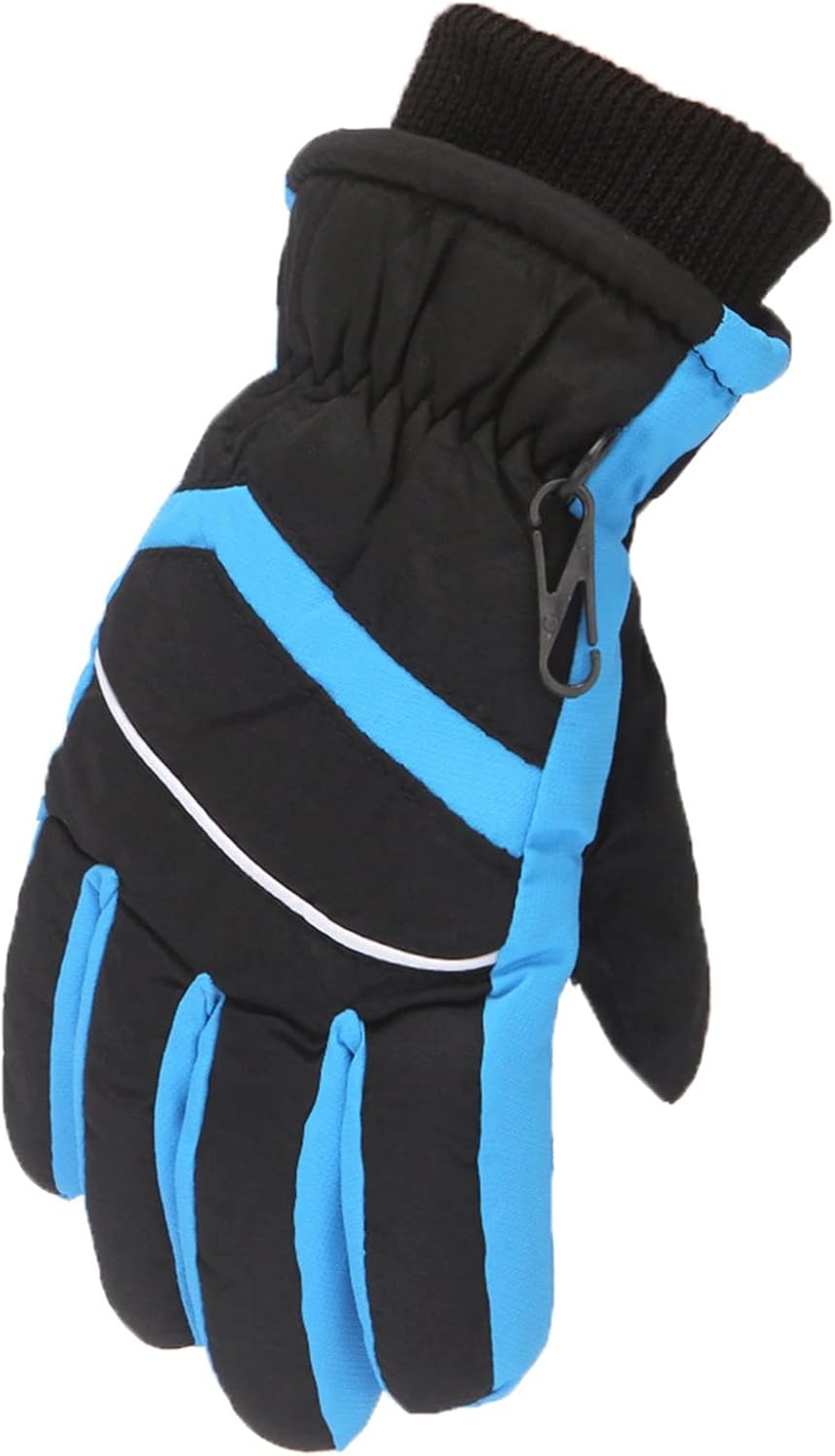 Kids Thicken Skiing Mittens Waterproof Winter Snow Gloves Long Cuff for Toddler Boys Girls Snow Ski Snowboard Gloves (Blue, One Size): Clothing, Shoes & Jewelry