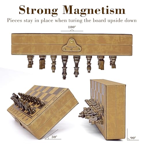 Bucher & Rossini juego de ajedrez magnético plegable 15 pulg miniatura 2