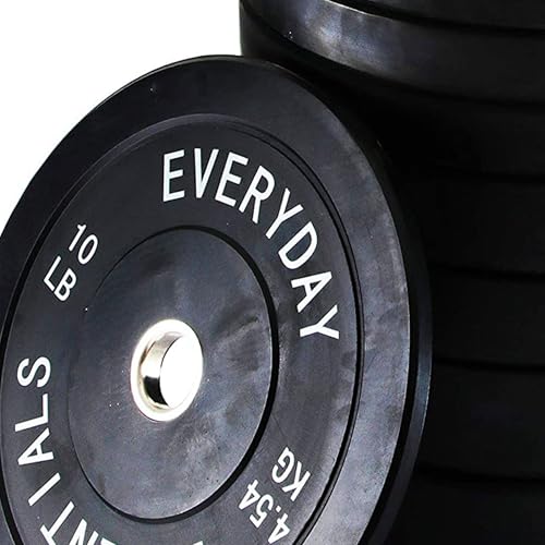 Image of BalanceFrom Olympic Rubber Bumper Weight Plate Set with Steel Hub Inserts - 2-Inch Hole Plates for Strength Training, Powerlifting, and Weightlifting at Home, Garage, or Commercial Gym