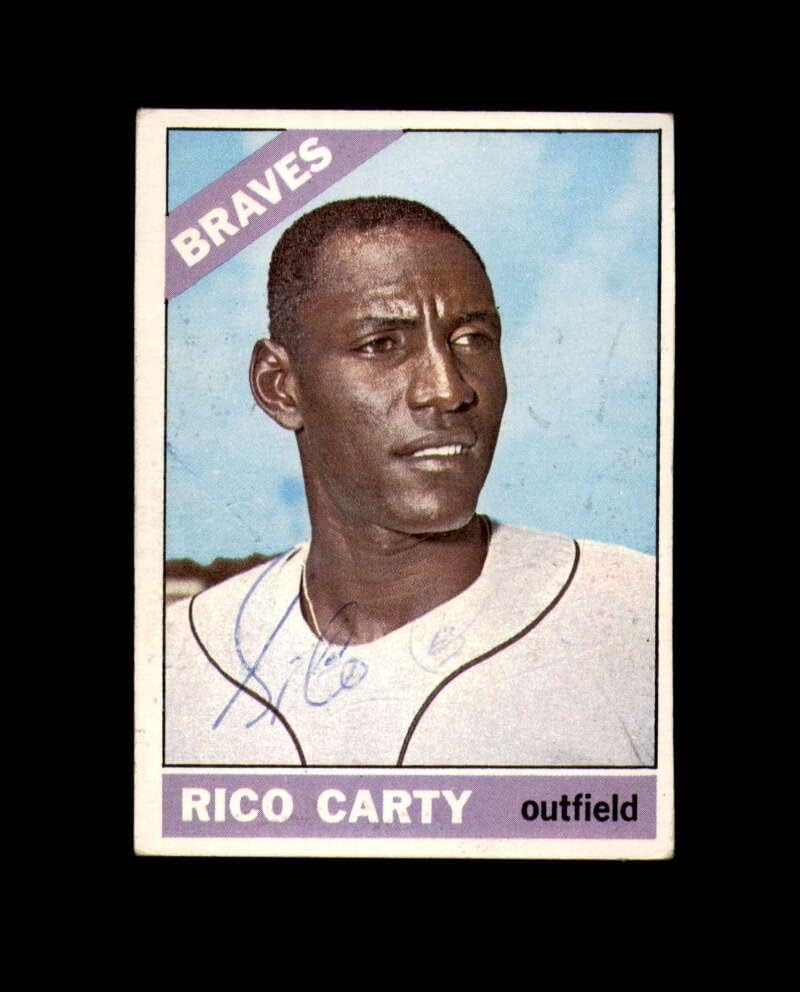 Rico Carty Hand Signed 1966 Topps Atlanta Braves Autographed