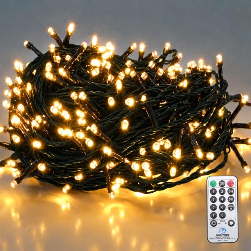 SALCAR 26m 360 LED Lichterkette Weihnachtsbaum mit Fernbedienung, Warmwei...