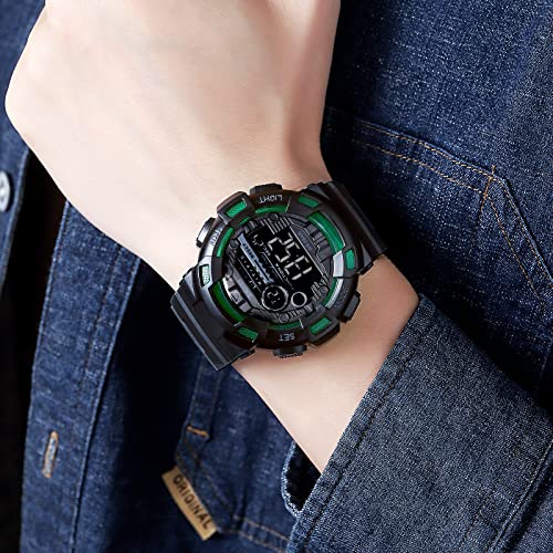 Image of FANMIS Mens Digital LED Sports Watch Military Multifunction Dual Time Alarm Countdown Stopwatch 12H /24H Time Backlight 164FT 50M Waterproof Calendar Month Day Date Watch