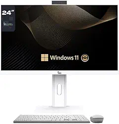 Computador All In One 24" Branco, Intel i3 9100, 16GB DDR4, SSD 512GB, Windows 11 Original, Webcam, Wi-Fi, 3Green Unique