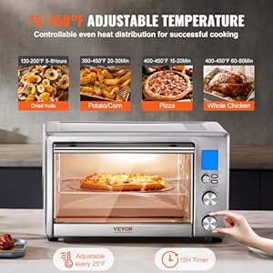 VEVOR Air Fryer Toaster Oven, 28L/29.6Qt Large Capacity 10 in 1 Functional Convection Oven, 1800W 2-Tier Toaster Ovens Countertop Combo with Wire Racks, Pizza Pan, Gloves, Home and Commercial Use VEVOR Air Fryer Toaster Oven 28L296Qt Large Capacity 10 in 1 Functional Convection Oven 1800W 2 Tier Toaster Ovens Countertop Combo with Wire Racks Pizza Pan Gloves Home and Commercial Use
